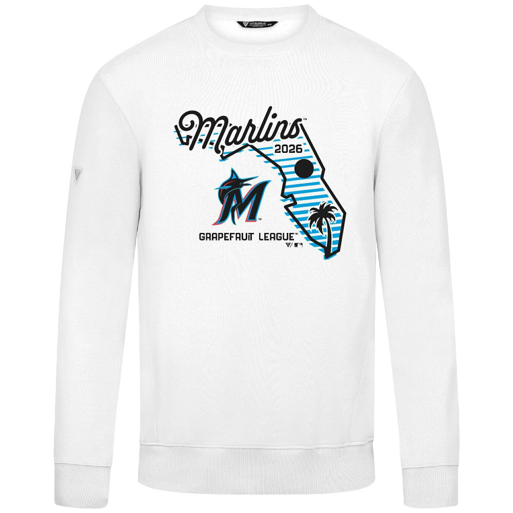 Miami Marlins Levelwear Zane Sunrise Sweatshirt - White Sweatshirts