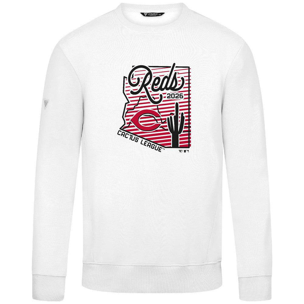 Cincinnati Reds Levelwear Zane Sunrise Sweatshirt - White Sweatshirts