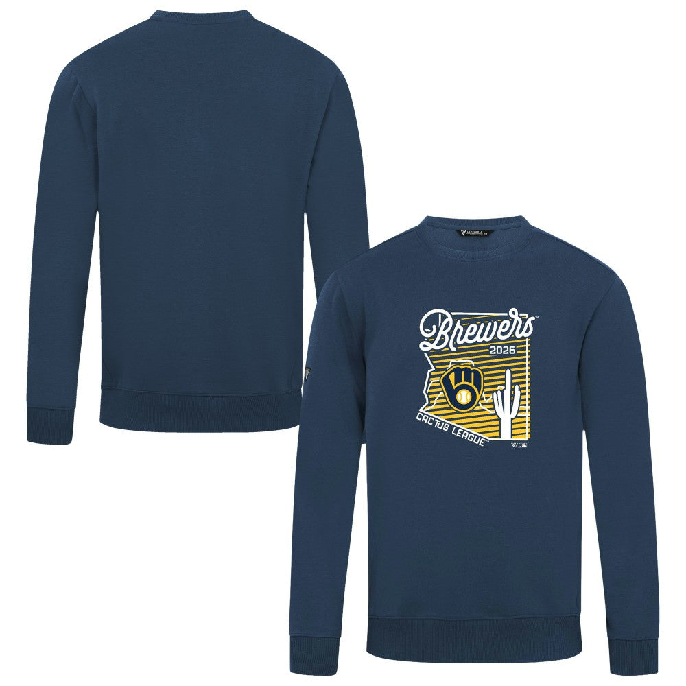 Milwaukee Brewers Levelwear Zane Sunrise Sweatshirt - Navy Sweatshirts