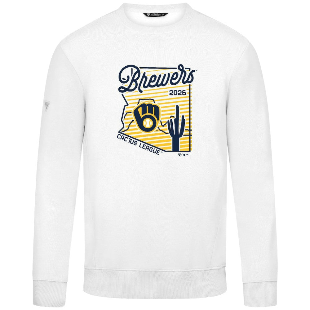 Milwaukee Brewers Levelwear Zane Sunrise Sweatshirt - White Sweatshirts