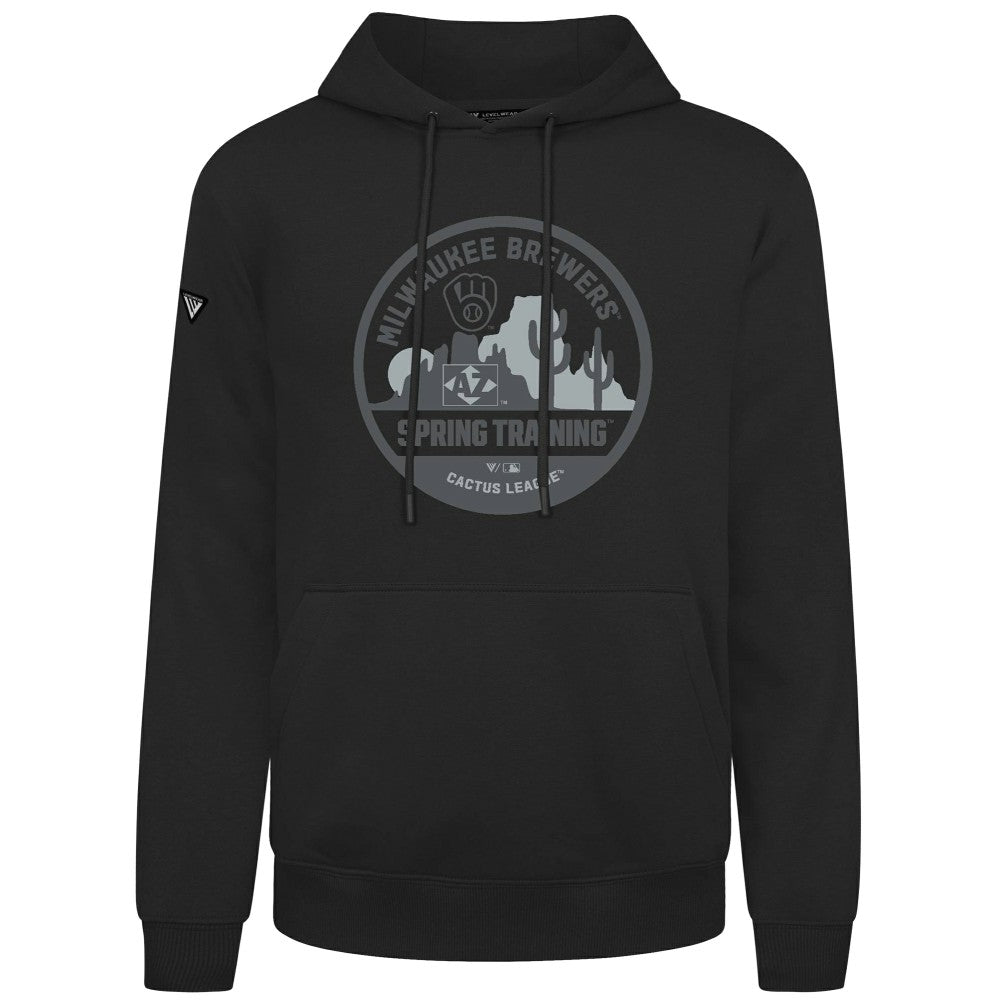 Milwaukee Brewers Levelwear Spring Badge Podium Hoodie - Black Hoodies