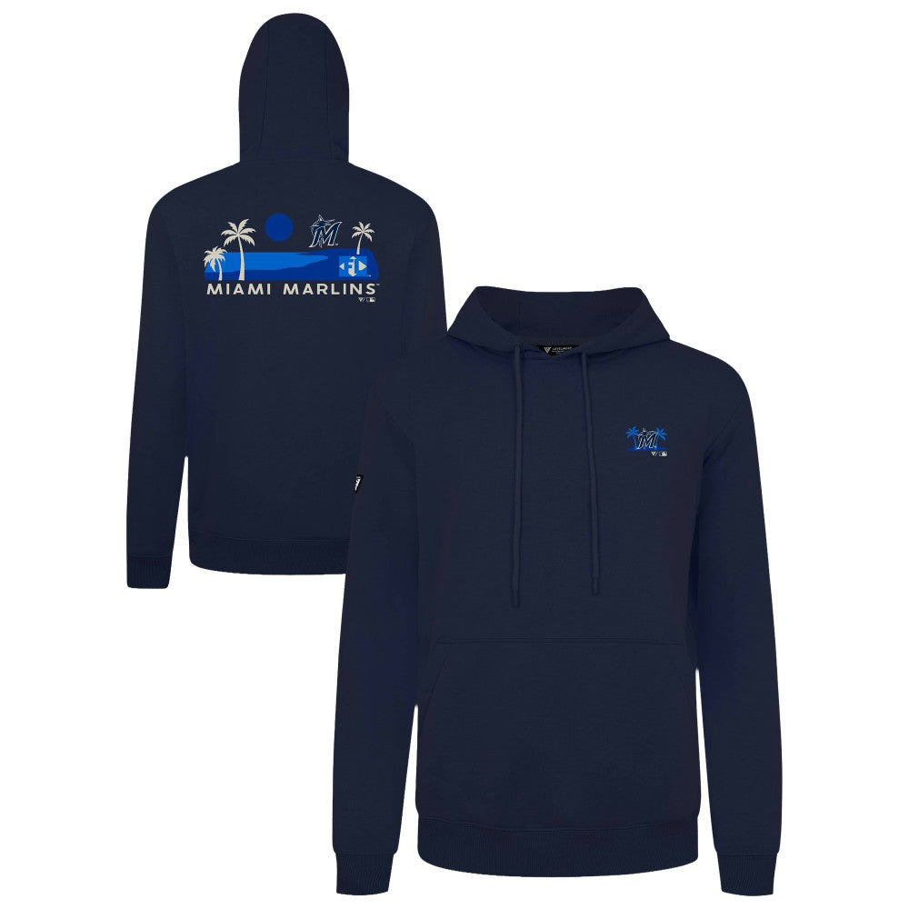 Miami Marlins Levelwear Panoramic Podium Hoodie - Navy Hoodies