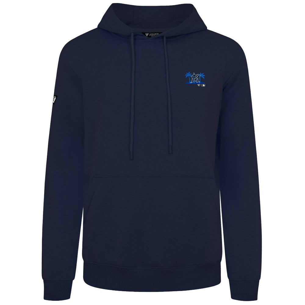 Miami Marlins Levelwear Panoramic Podium Hoodie - Navy Hoodies