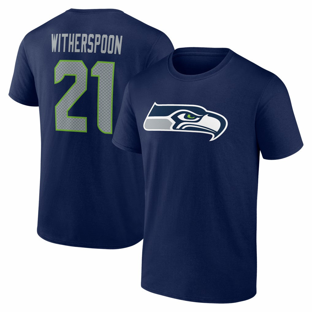 Devon Witherspoon Seattle Seahawks Icon Name & Number T-Shirt College Navy