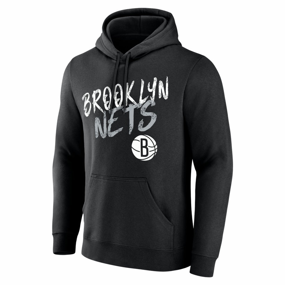 Brooklyn Nets Big & Tall Hustle Personalized Name & Number Hoodie Black