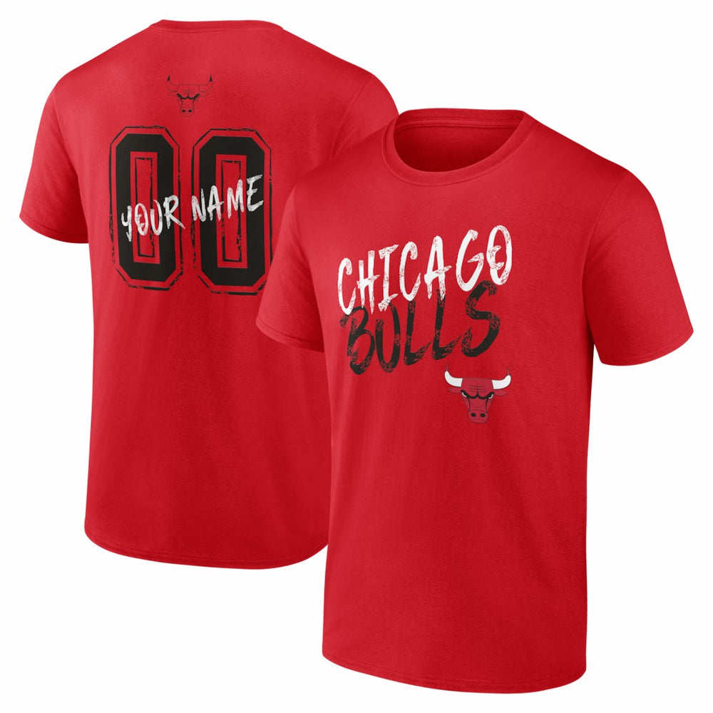 Chicago Bulls Big & Tall Hustle Personalized Name & Number T-Shirt Red