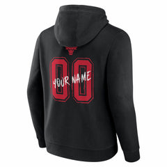Chicago Bulls Big & Tall Hustle Personalized Name & Number Hoodie Black