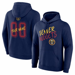Denver Nuggets Big & Tall Hustle Personalized Name & Number Hoodie Navy