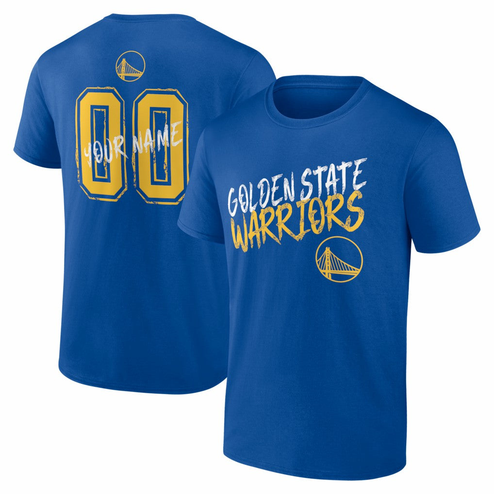 Golden State Warriors Big & Tall Hustle Personalized Name & Number T-Shirt Royal
