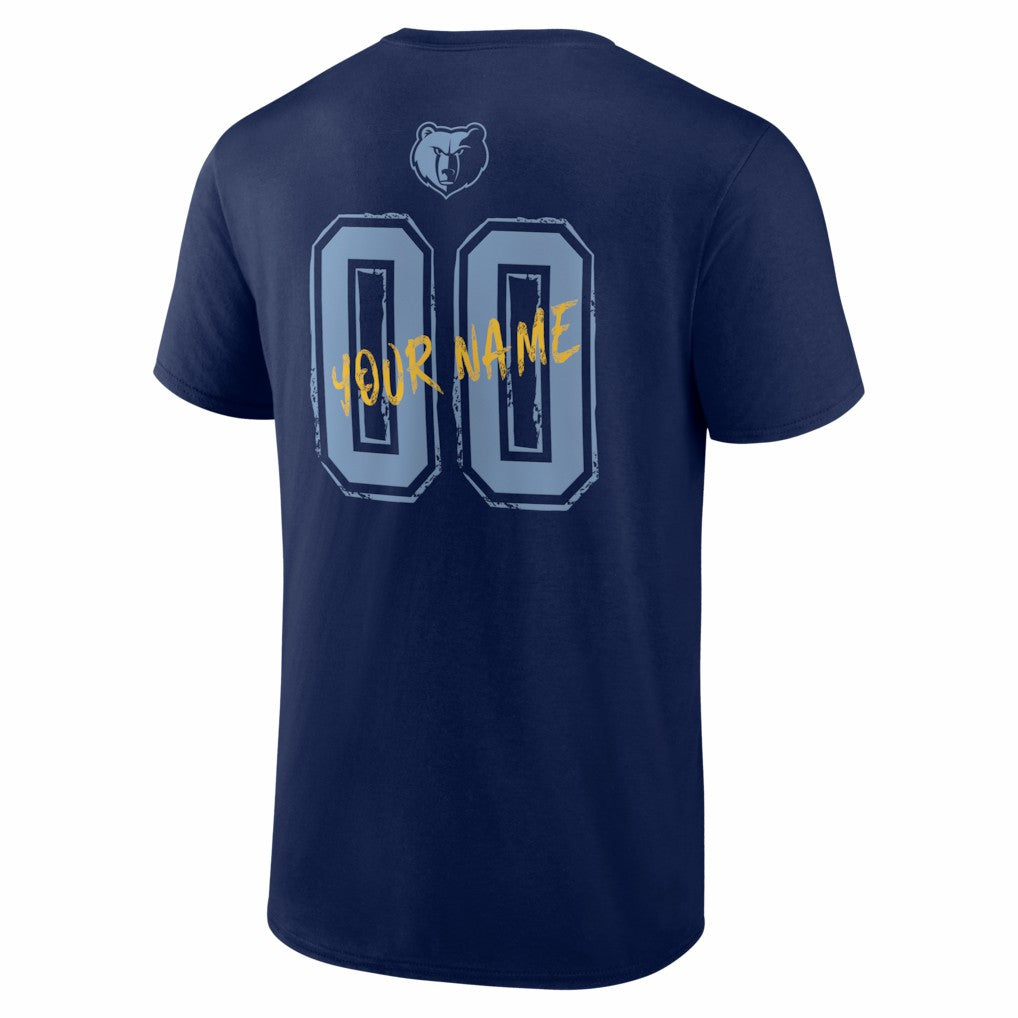 Memphis Grizzlies Big & Tall Hustle Personalized Name & Number T-Shirt Navy