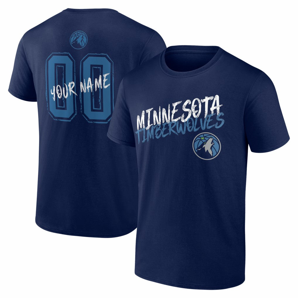 Minnesota Timberwolves Big & Tall Hustle Personalized Name & Number T-Shirt Navy
