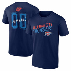 Oklahoma City Thunder Big & Tall Hustle Personalized Name & Number T-Shirt Navy