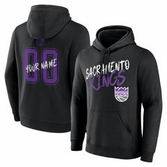 Sacramento Kings Big & Tall Hustle Personalized Name & Number Hoodie Black