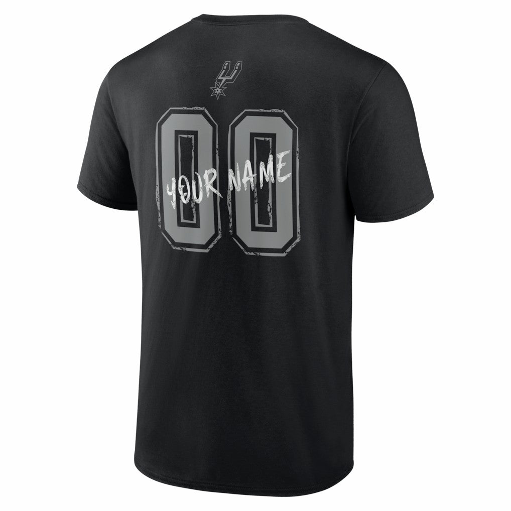 San Antonio Spurs Big & Tall Hustle Personalized Name & Number T-Shirt Black
