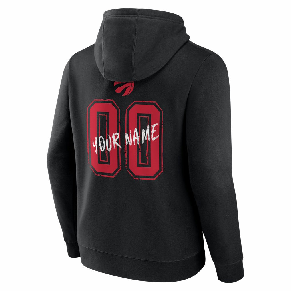 Toronto Raptors Big & Tall Hustle Personalized Name & Number Hoodie Black