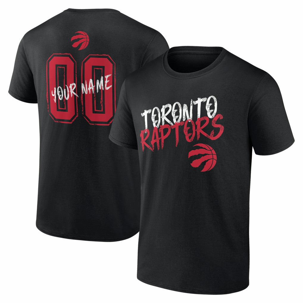 Toronto Raptors Big & Tall Hustle Personalized Name & Number T-Shirt Black