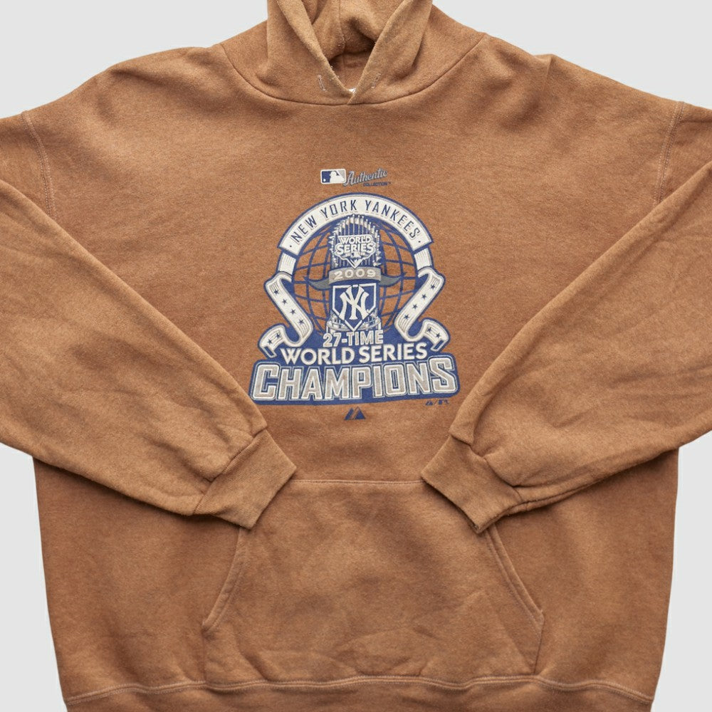 New York Yankees Majestic 2009 Hooded Pullover Sweatshirt - Tan - XL by Fanatics Real Vintage Pullover