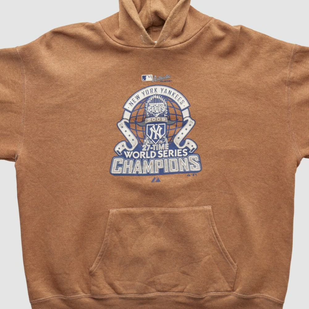 New York Yankees Majestic 2009 Hooded Pullover Sweatshirt - Tan - XL by Fanatics Real Vintage Pullover