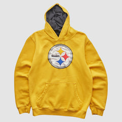Pittsburgh Steelers NFL 2000s Hooded Pullover Sweatshirt Yellow Vintage