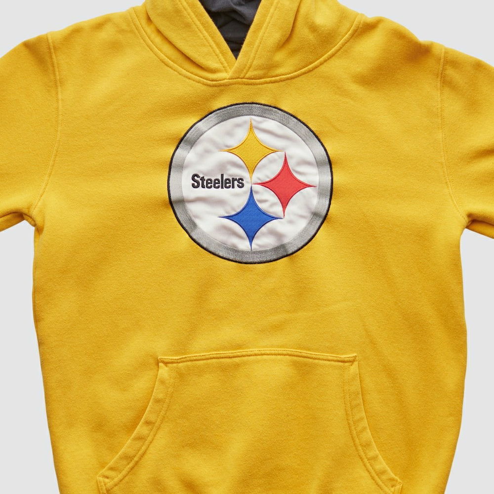 Pittsburgh Steelers NFL 2000s Hooded Pullover Sweatshirt Yellow Vintage