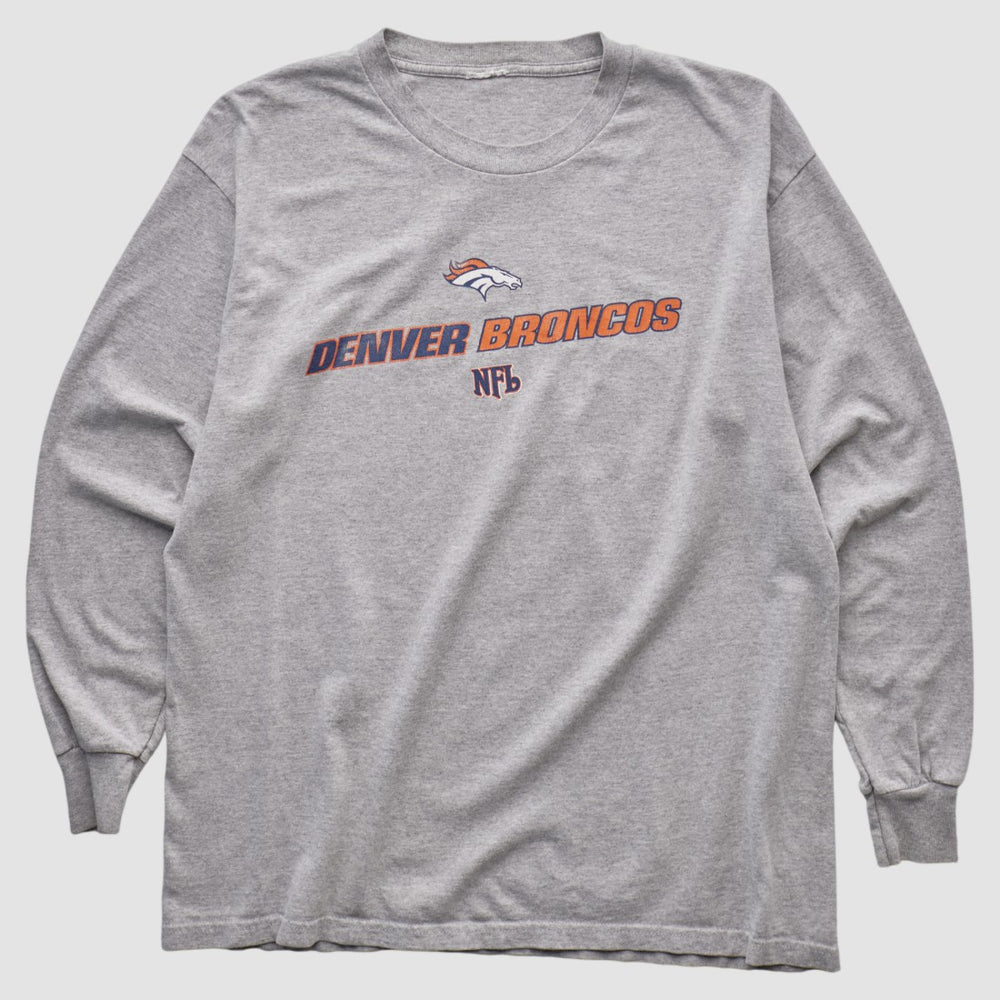 Denver Broncos 2000s Long Sleeve T-shirt Heather Gray Vintage