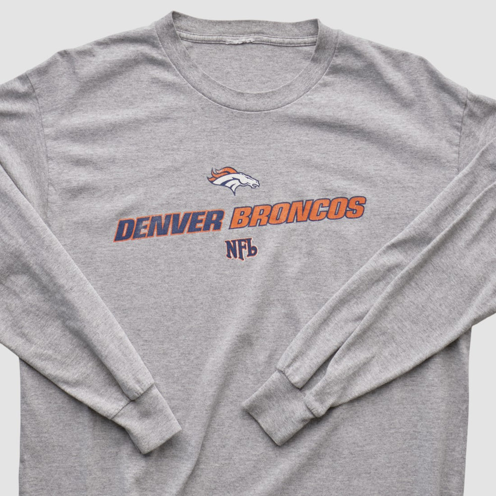 Denver Broncos 2000s Long Sleeve T-shirt Heather Gray Vintage