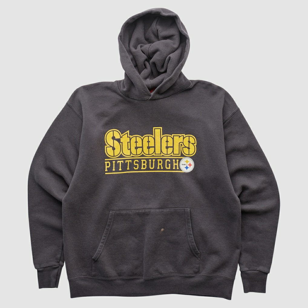 Pittsburgh Steelers NFL 2000s Hooded Pullover Sweatshirt Charcoal Vintage