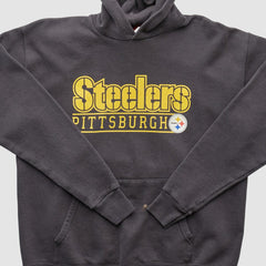 Pittsburgh Steelers NFL 2000s Hooded Pullover Sweatshirt Charcoal Vintage