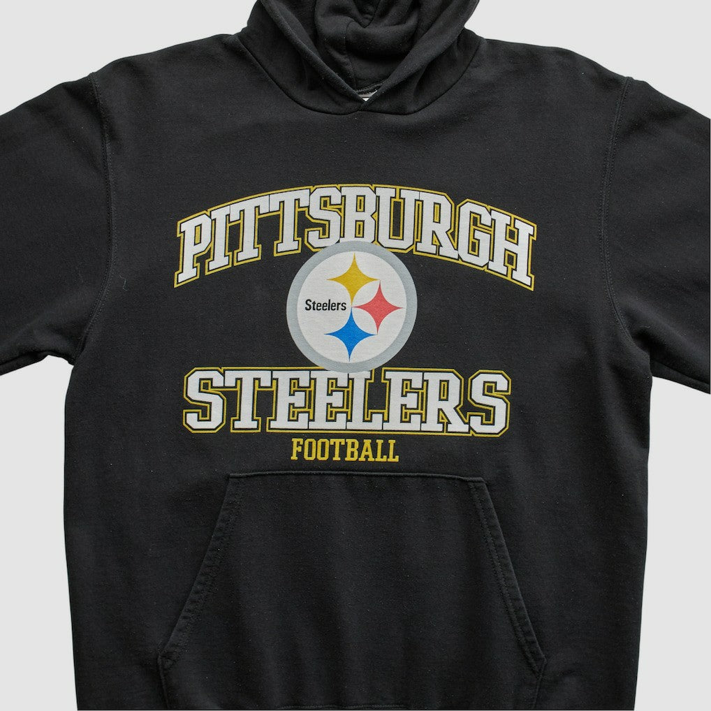 Pittsburgh Steelers NFL 2000s Hooded Pullover Sweatshirt Black Vintage