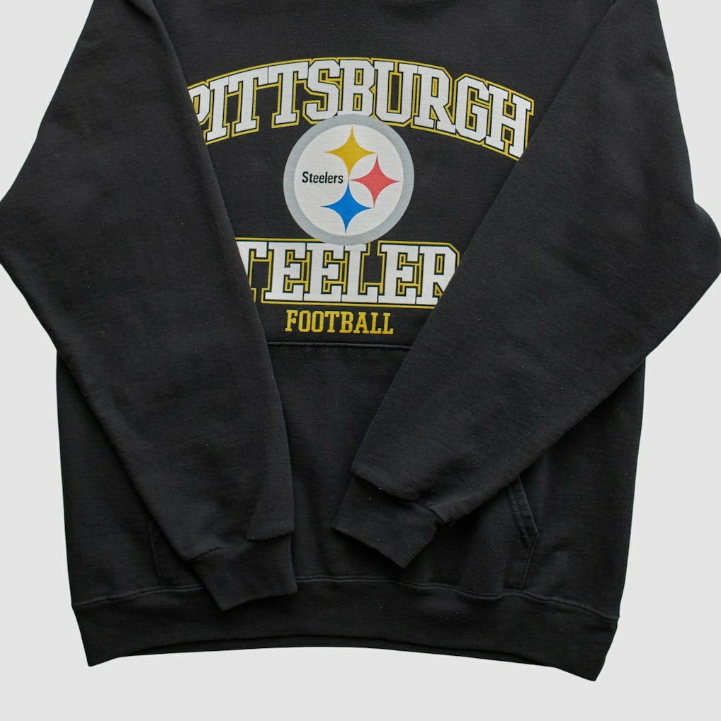 Pittsburgh Steelers NFL 2000s Hooded Pullover Sweatshirt Black Vintage