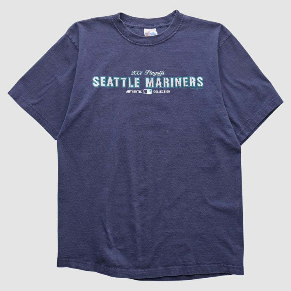 Seattle Mariners Majestic 2000s T-shirt - Navy - M by Fanatics Real Vintage T-shirts