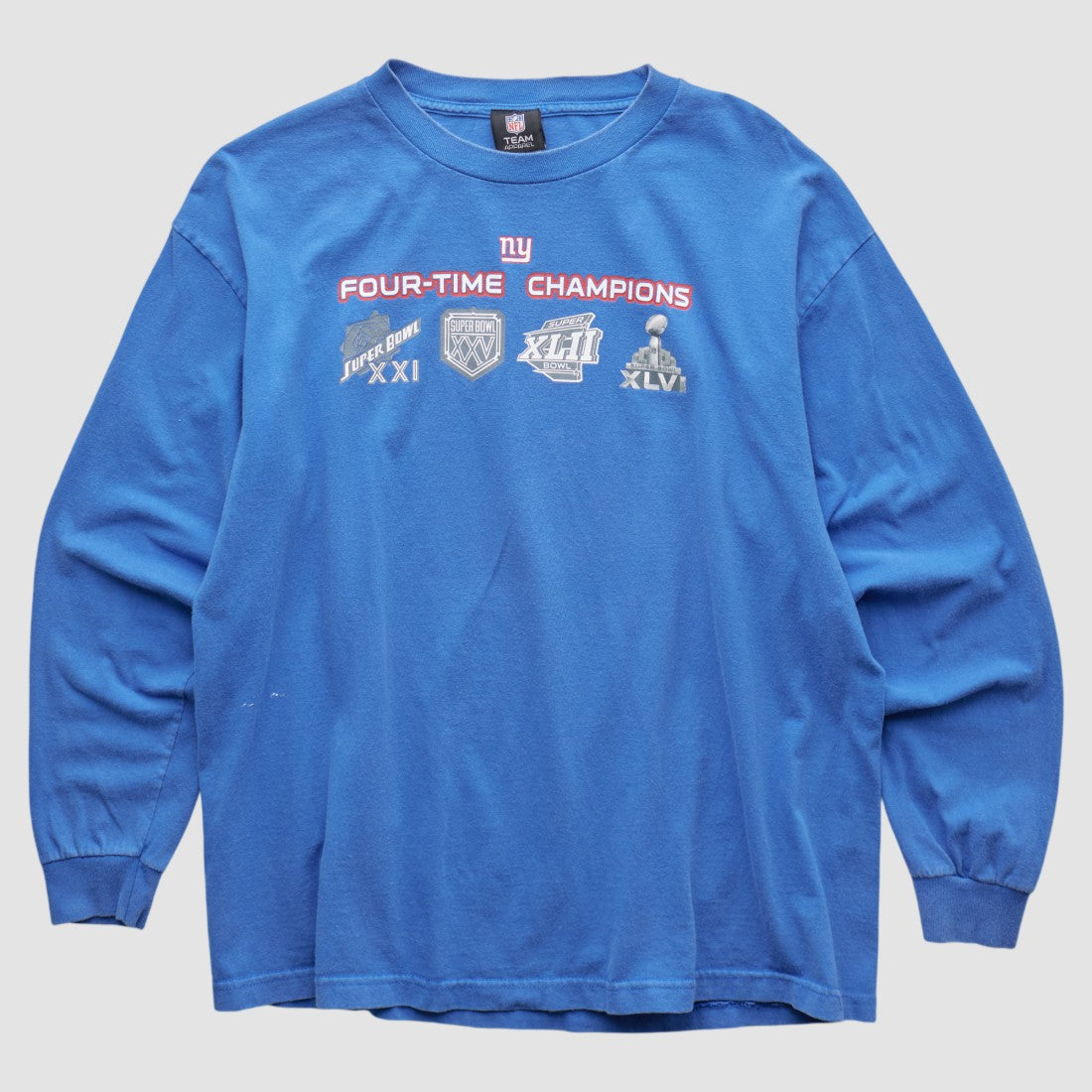 New York Giants NFL 2010s Long Sleeve T-shirt Blue Vintage