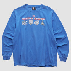 New York Giants NFL 2010s Long Sleeve T-shirt Blue Vintage