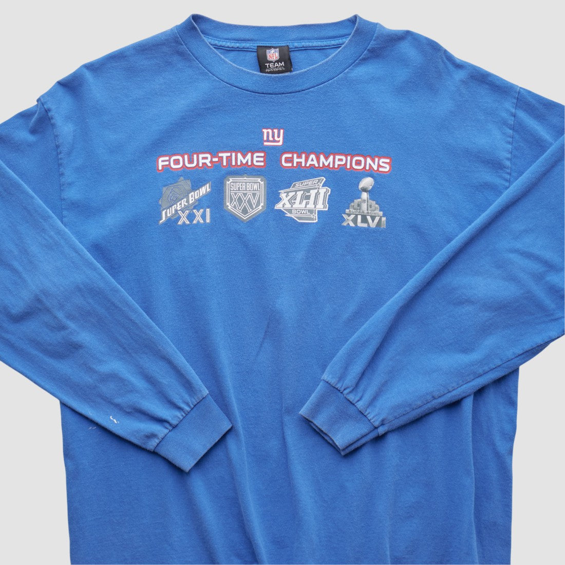 New York Giants NFL 2010s Long Sleeve T-shirt Blue Vintage