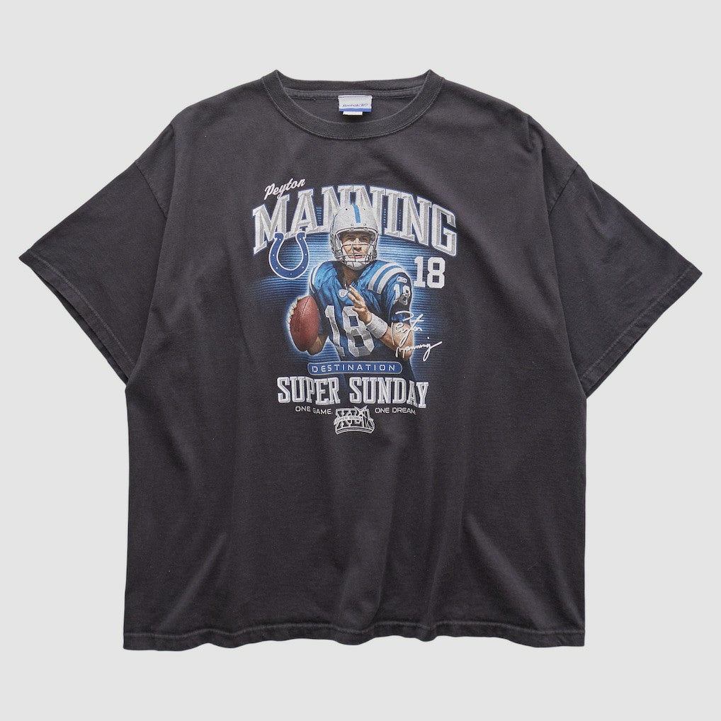 Payton Manning Super Bowl XLI Reebok 2000s T-shirt Black Vintage