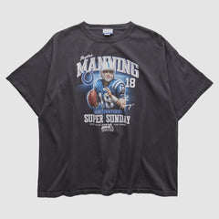 Payton Manning Super Bowl XLI Reebok 2000s T-shirt Black Vintage