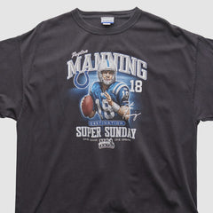 Payton Manning Super Bowl XLI Reebok 2000s T-shirt Black Vintage