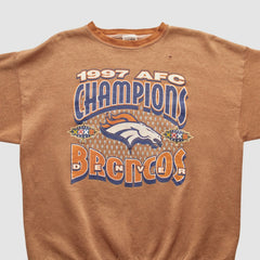 Denver Broncos Tultex 1997 Pullover Sweatshirt Brown Vintage