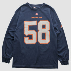 Denver Broncos NFL 2010s Long Sleeve T-shirt Navy Vintage