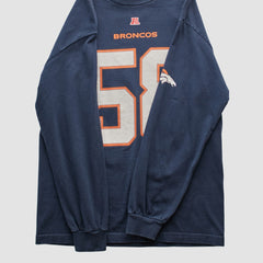 Denver Broncos NFL 2010s Long Sleeve T-shirt Navy Vintage