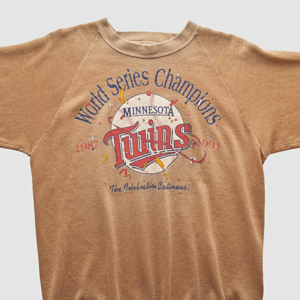 Minnesota Twins 1991 Pullover Sweatshirt - Tan - M by Fanatics Real Vintage Pullover