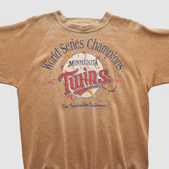 Minnesota Twins 1991 Pullover Sweatshirt - Tan - M by Fanatics Real Vintage Pullover