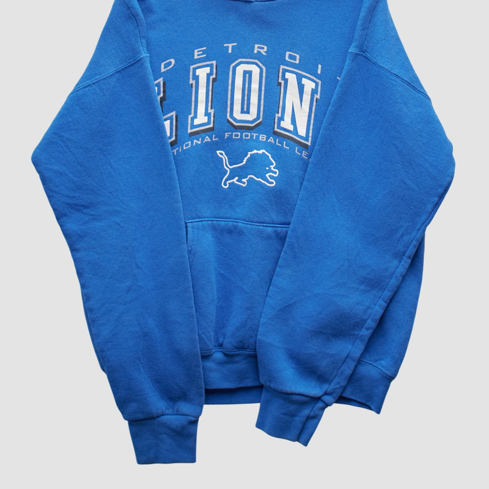 Detroit Lions 2000s Hooded Pullover Sweatshirt Blue Vintage