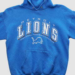 Detroit Lions 2000s Hooded Pullover Sweatshirt Blue Vintage