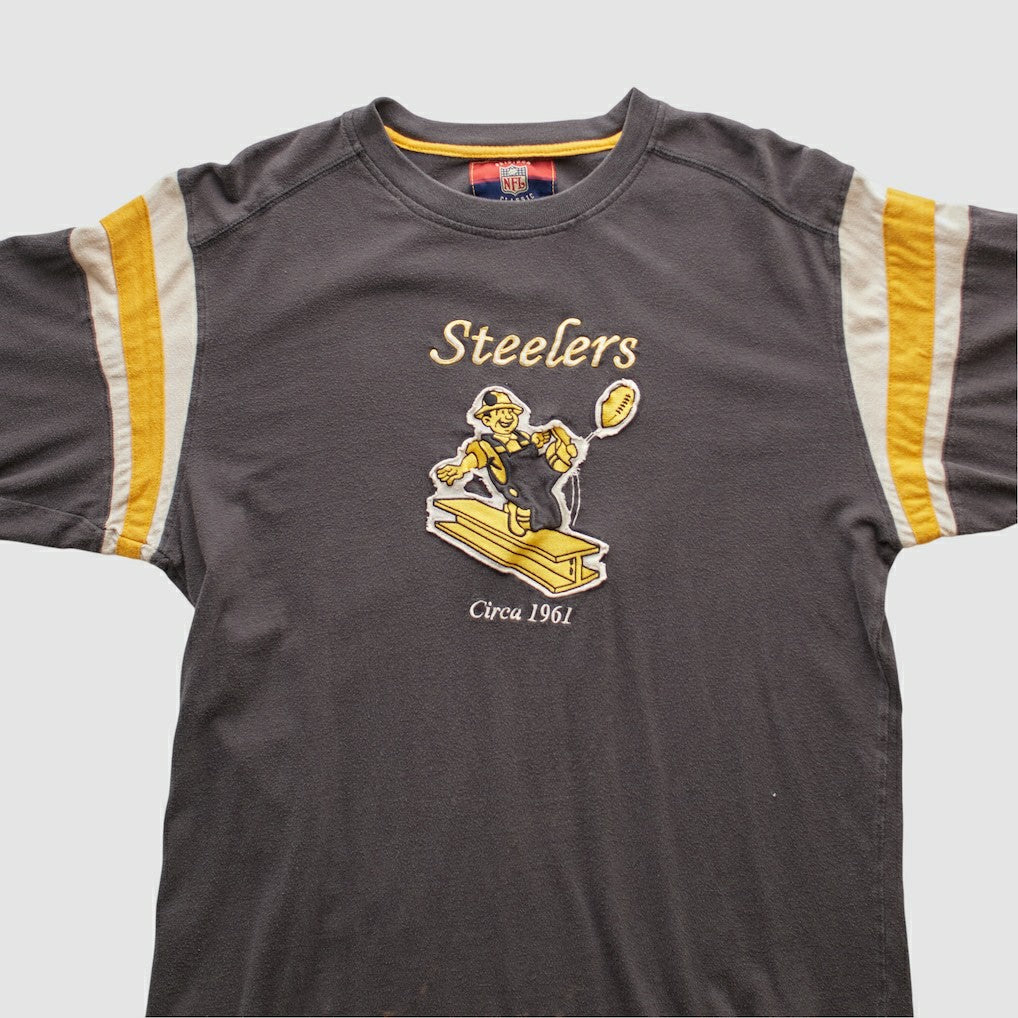 Pittsburgh Steelers Reebok 2000s Long Sleeve T-shirt Charcoal Vintage