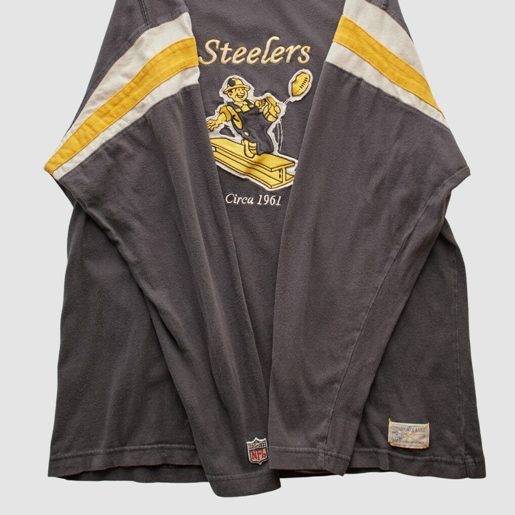 Pittsburgh Steelers Reebok 2000s Long Sleeve T-shirt Charcoal Vintage