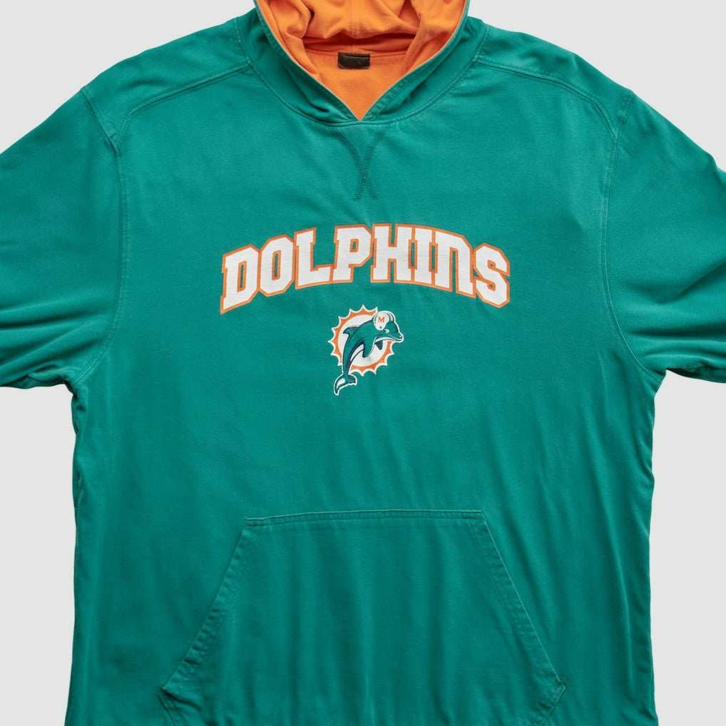 Miami Dolphins 2010s Hooded Pullover Sweatshirt Teal Vintage