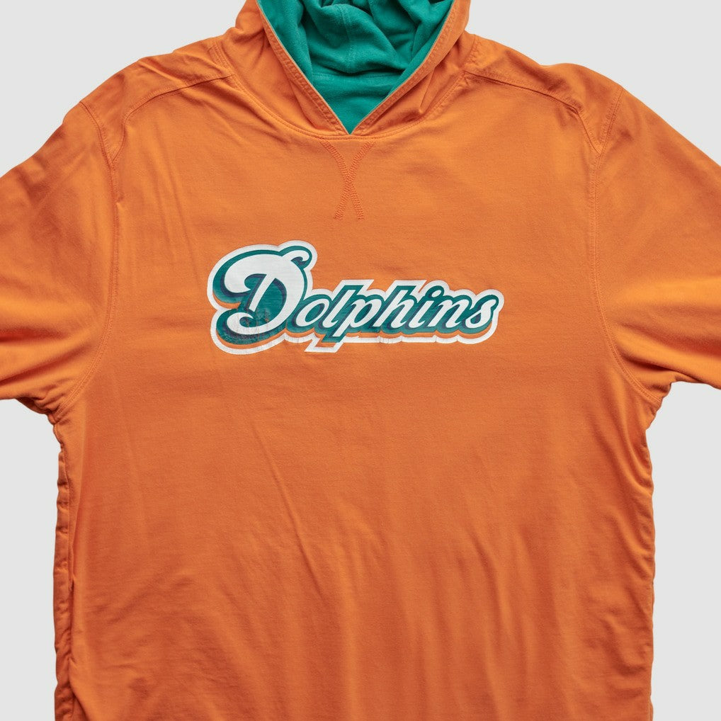 Miami Dolphins 2010s Hooded Pullover Sweatshirt Teal Vintage