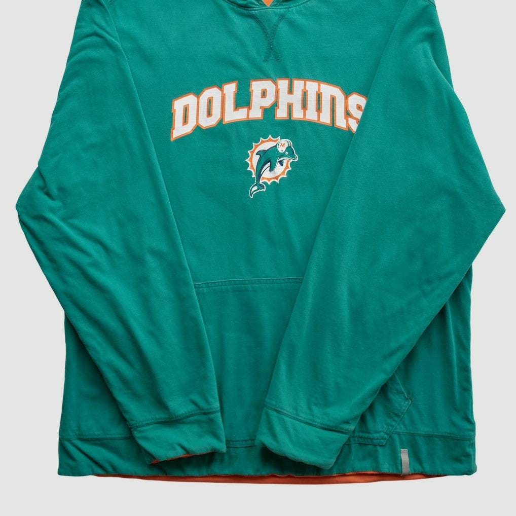 Miami Dolphins 2010s Hooded Pullover Sweatshirt Teal Vintage