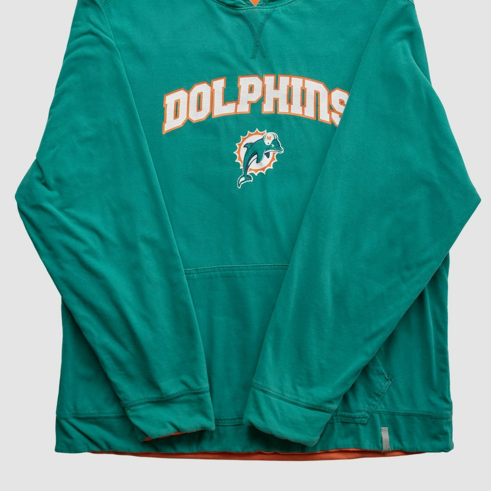 Miami Dolphins 2010s Hooded Pullover Sweatshirt Teal Vintage